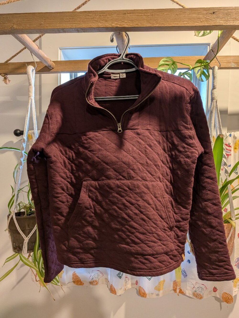 Tentree Women's 1/4 Zip Quilted Fleece Quarter Zip Sweatshirt - Size S